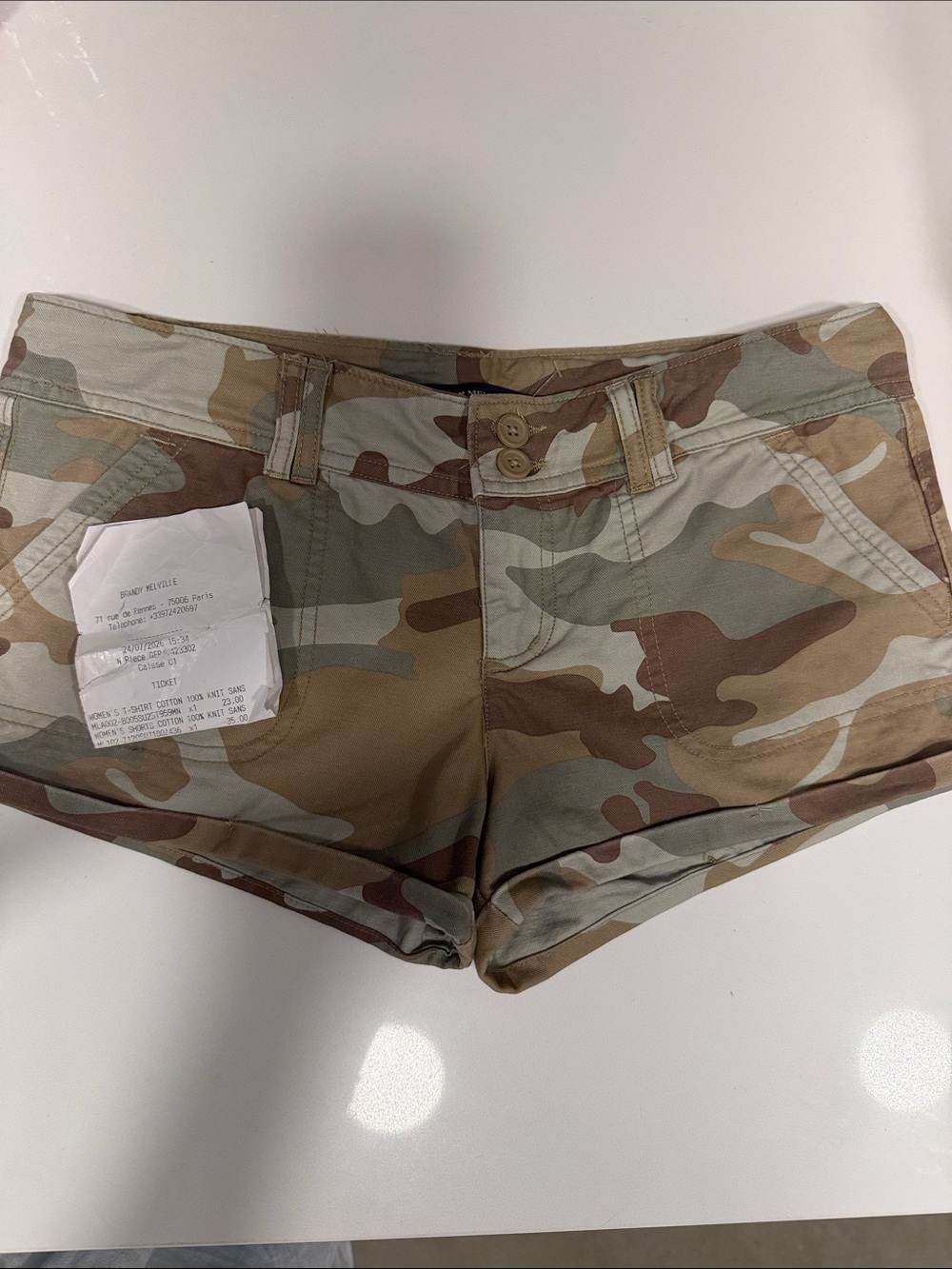 Brandy Melville Camo Print Short Shorts